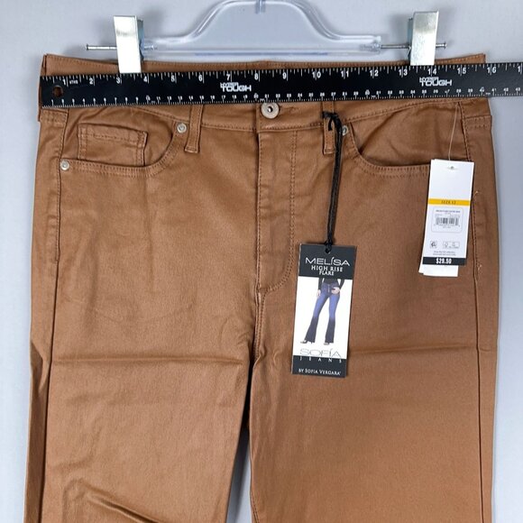 Sofia Vergara Melisa High Rise Flare Jeans Womens Size 12 Stretch Brown - Picture 4 of 12